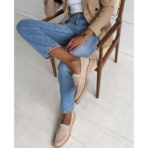 Dolce Vita Elias Dune Suede Penny Loafer Women's Lug Sole New Size 10